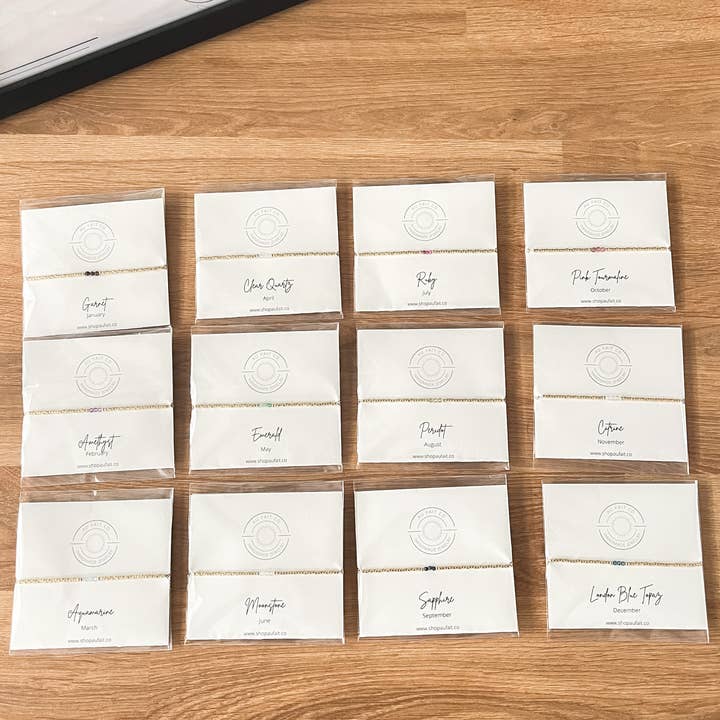 Birthstone armband samling - trippel ädelsten för wholesale av Au Fait Co