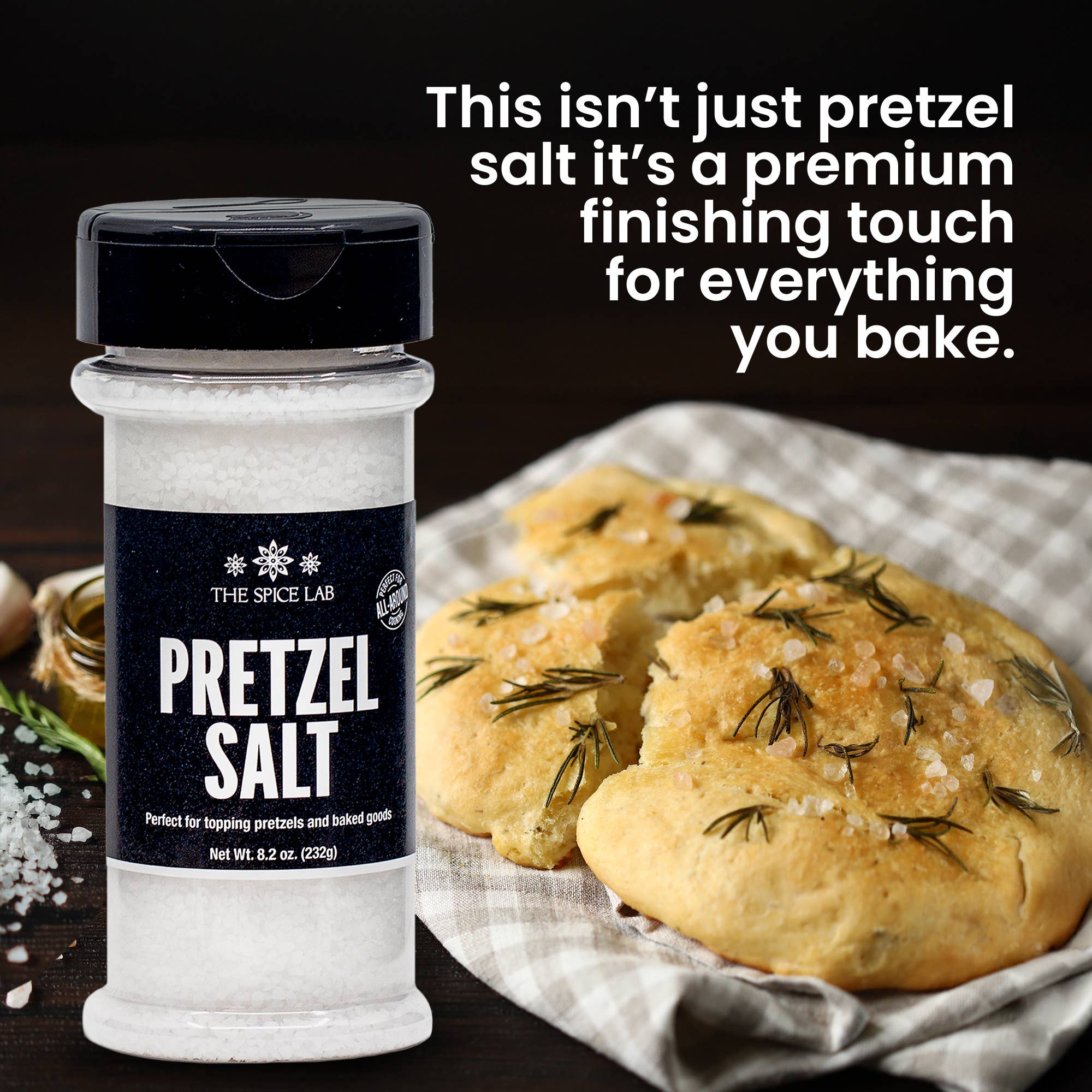 THE SPICE LAB - Wholesale Salt - Pretzel Salt - Case of 6 - 8.2 oz Shaker Jars $2.15 ea.8