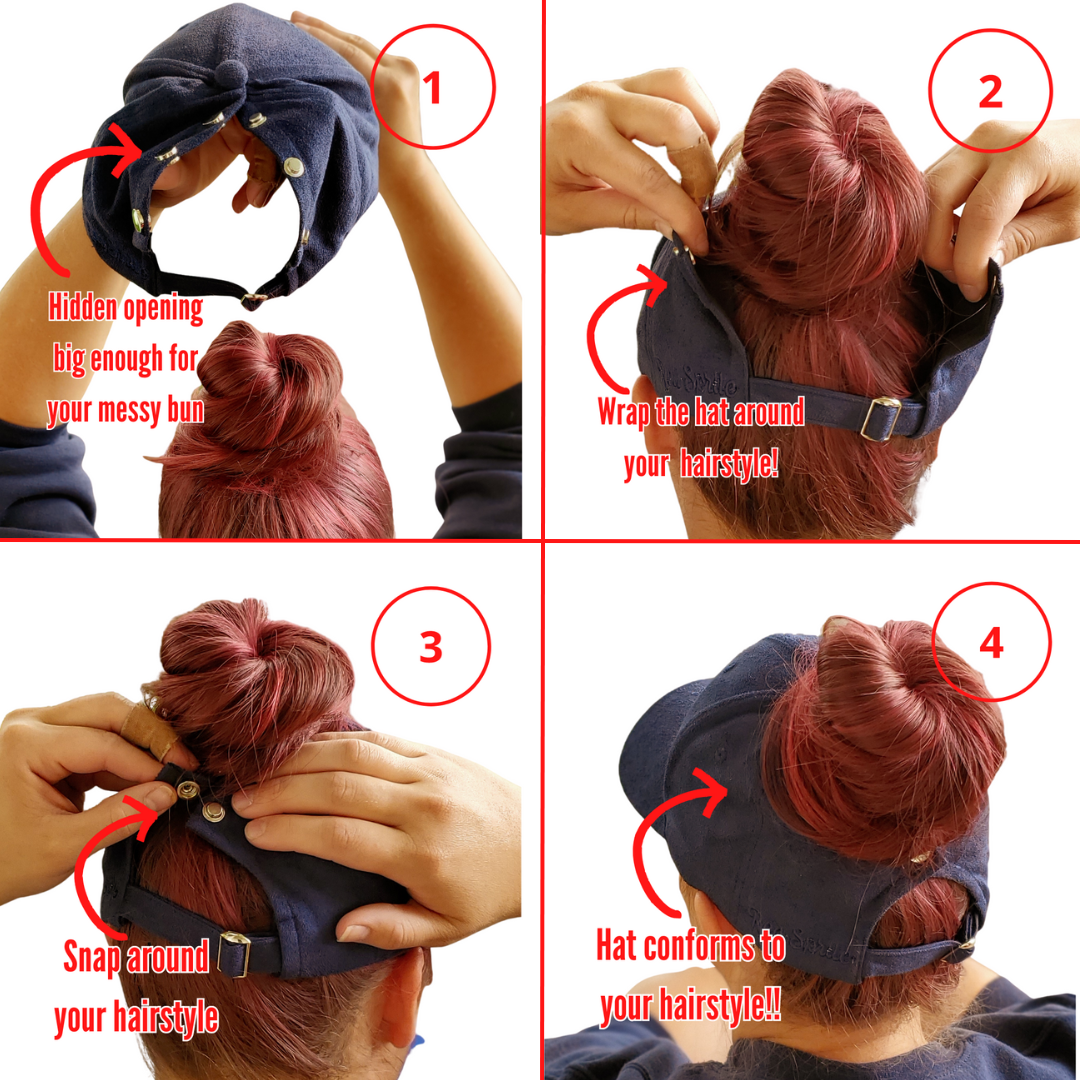 Red Sprite Hats - Wholesale Baseball Cap - Women's - Hidden Messy Bun Baseball Cap 1.0, High Ponytail Hat20