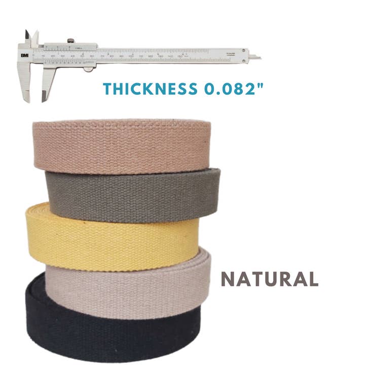 Dream Trimming Goods LLC - Wholesale Craft Supplies - 50 Yard Natural1.5in Heavy Cotton Webbing Strap for Bag Belt