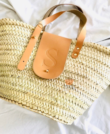 MIRAMAR Store - Wholesale Beach Bag - Leather-Handled Palm Leaf Shoulder Basket (With Closure)2