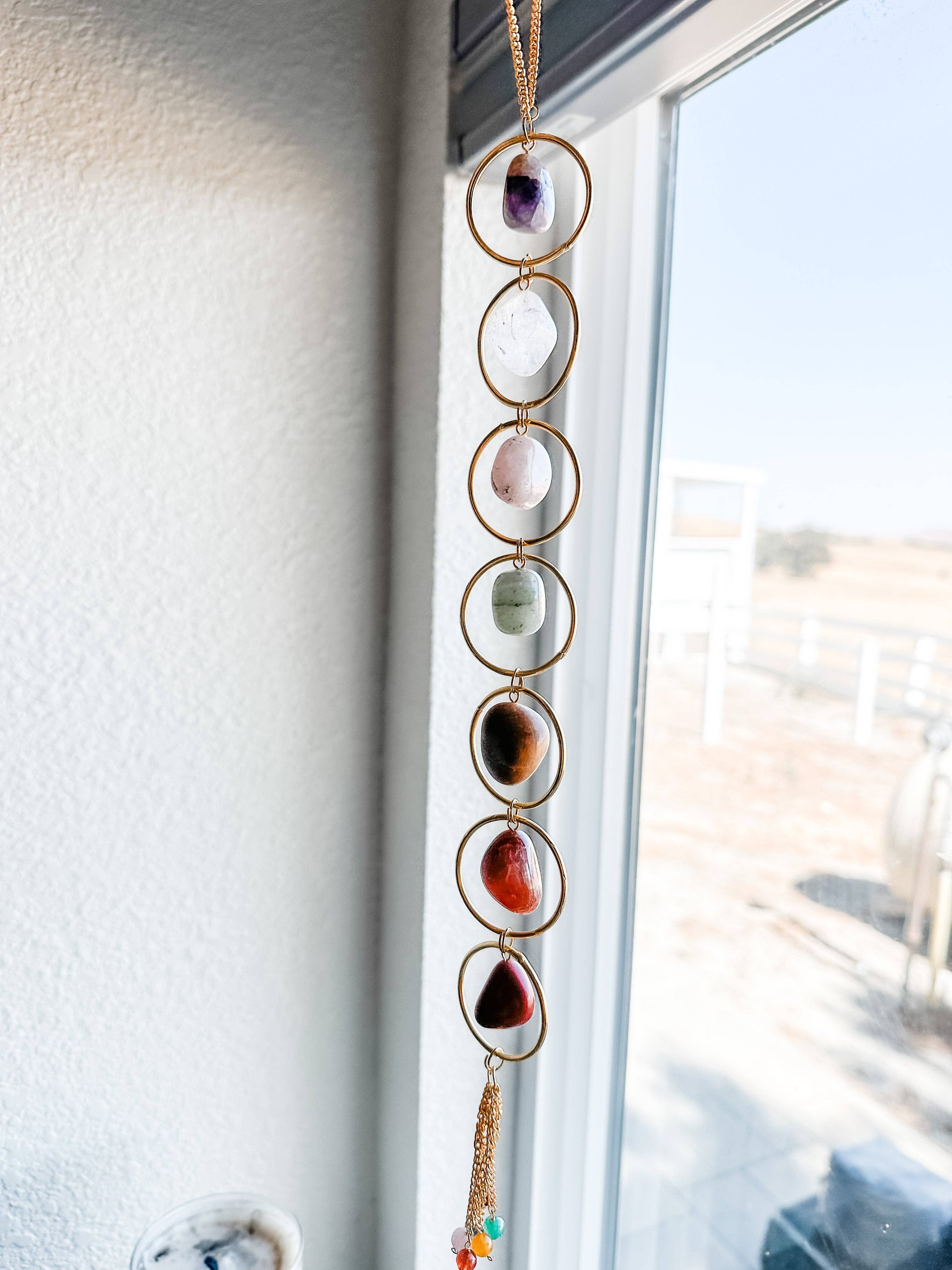 Liv Rocks - Venta al por mayor Atrapasoles - Colgante de pared con cristales de los chakras, decoración para el hogar2