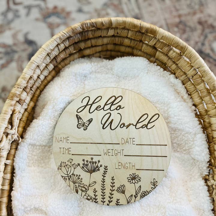 Round Stat Board - Wildflowers for wholesale by Baby + Birch