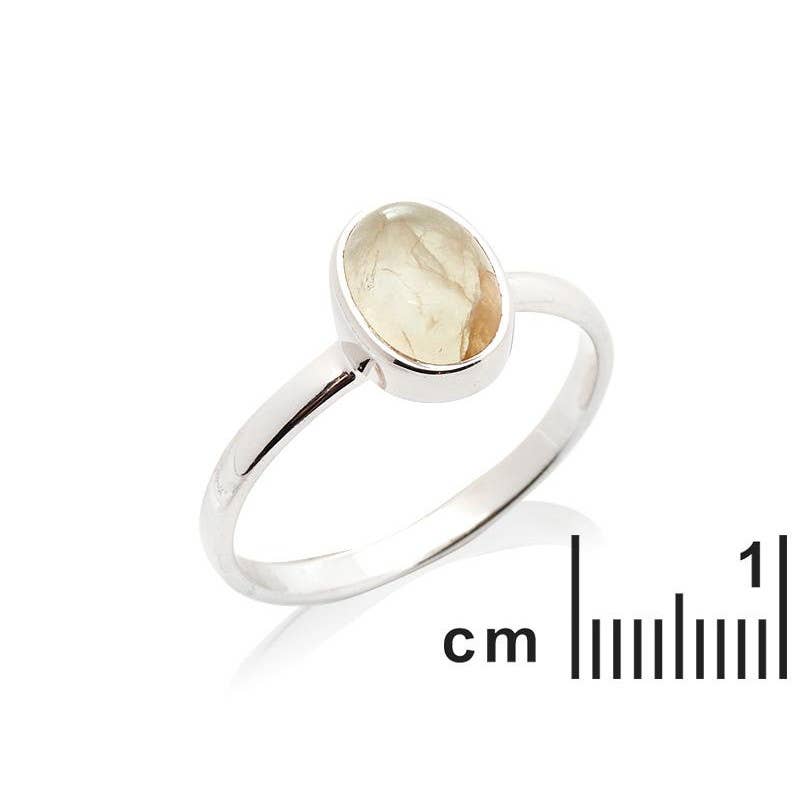 OPALOOK France – Großhandel Cocktail-/Statement-Ring – Ring mit natürlichem grünem Prehnit aus rhodiniertem Sterlingsilber1