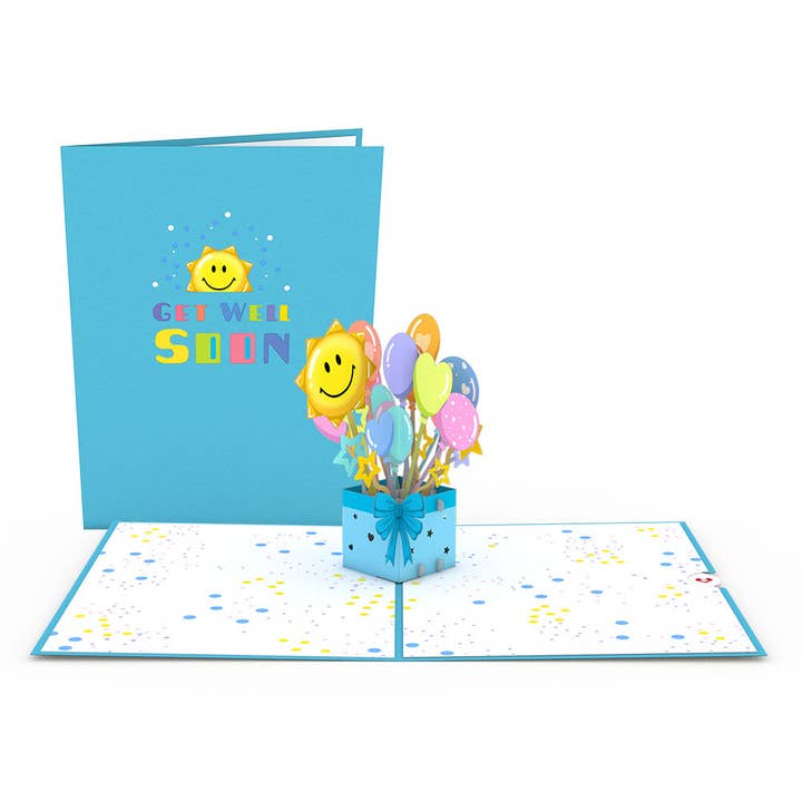Lovepop Cards - Wholesale Get Well Card - Get Well Soon Balloons 5''x7'' Card, Pop-Up Cards