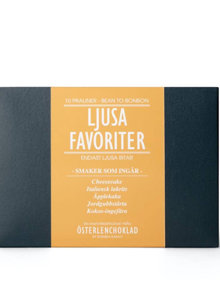 Milk Chocolate box of 10 handmade Swedish bonbons for wholesale by Svenska Kakao