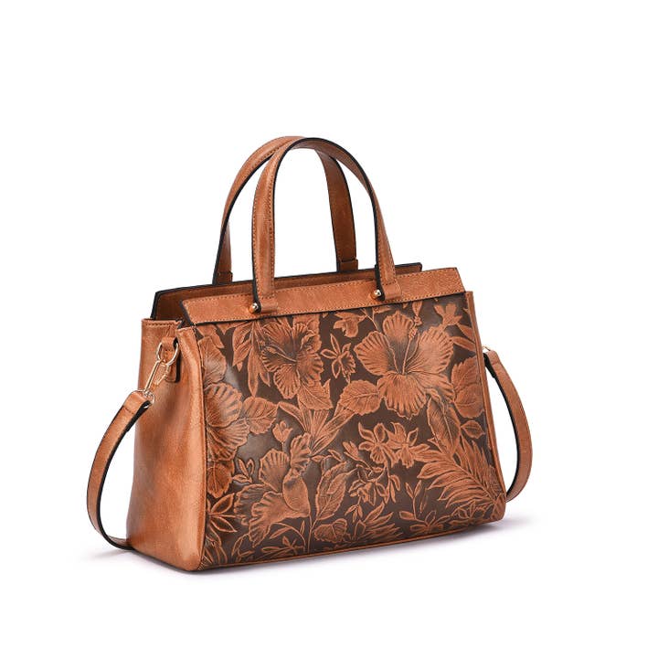 Mellow World – wholesale Satchel – Women's – Salome 3D Embossed Floral Satchel
