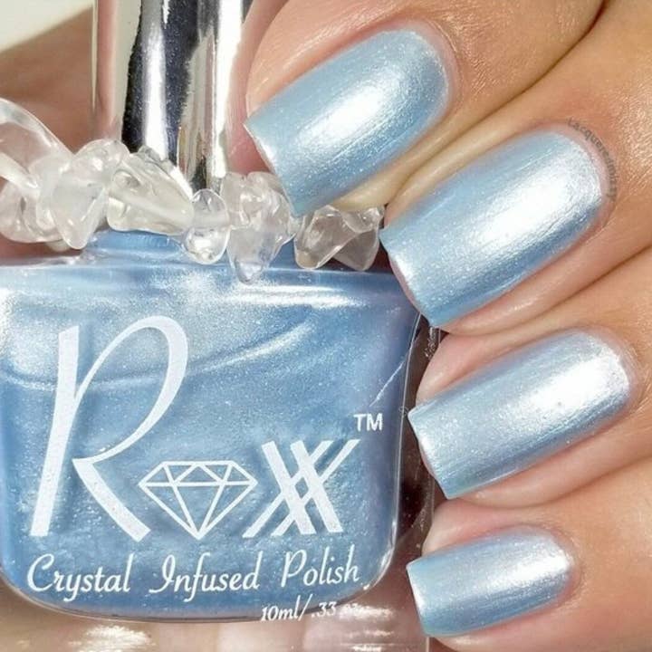 Blue Chalcedony - Crystal Infused Nail Polish - Speak Your Mind for wholesale by Roxx Nail Polish