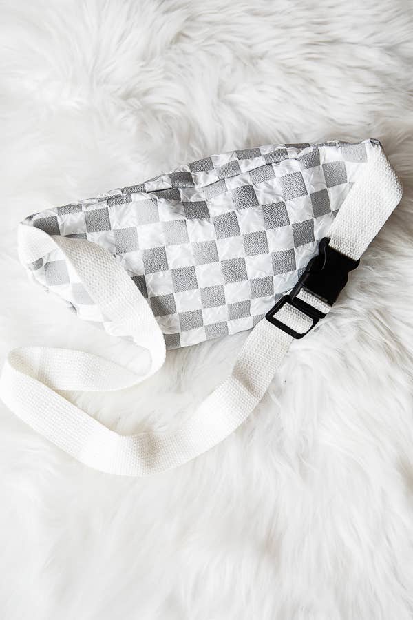 1st Allie - Wholesale Belt Bag - Women's - Checkered Nylon Crossbody Fanny Pack Bum Bag12