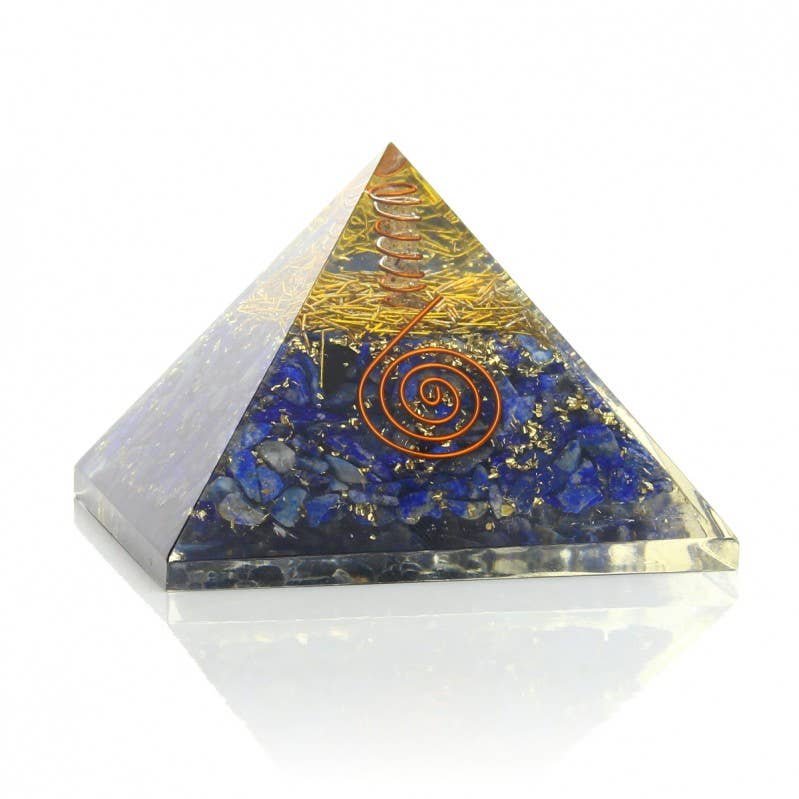 UniArt - Vendita all'ingrosso Pietra/cristallo spirituale - Piramide di Orgonite con Aste Dorate e Pietre Naturali4