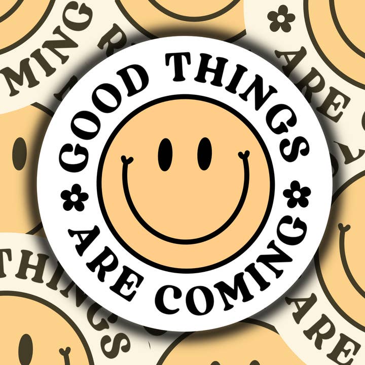 Gode ting kommer Sticker, Motiverende Klistermærker, Inspirerende Klistermærker, Gaver til hende, Vandtæt Klistermærker, Gaver til bedste venner for engroshandel hos S and S Stickers