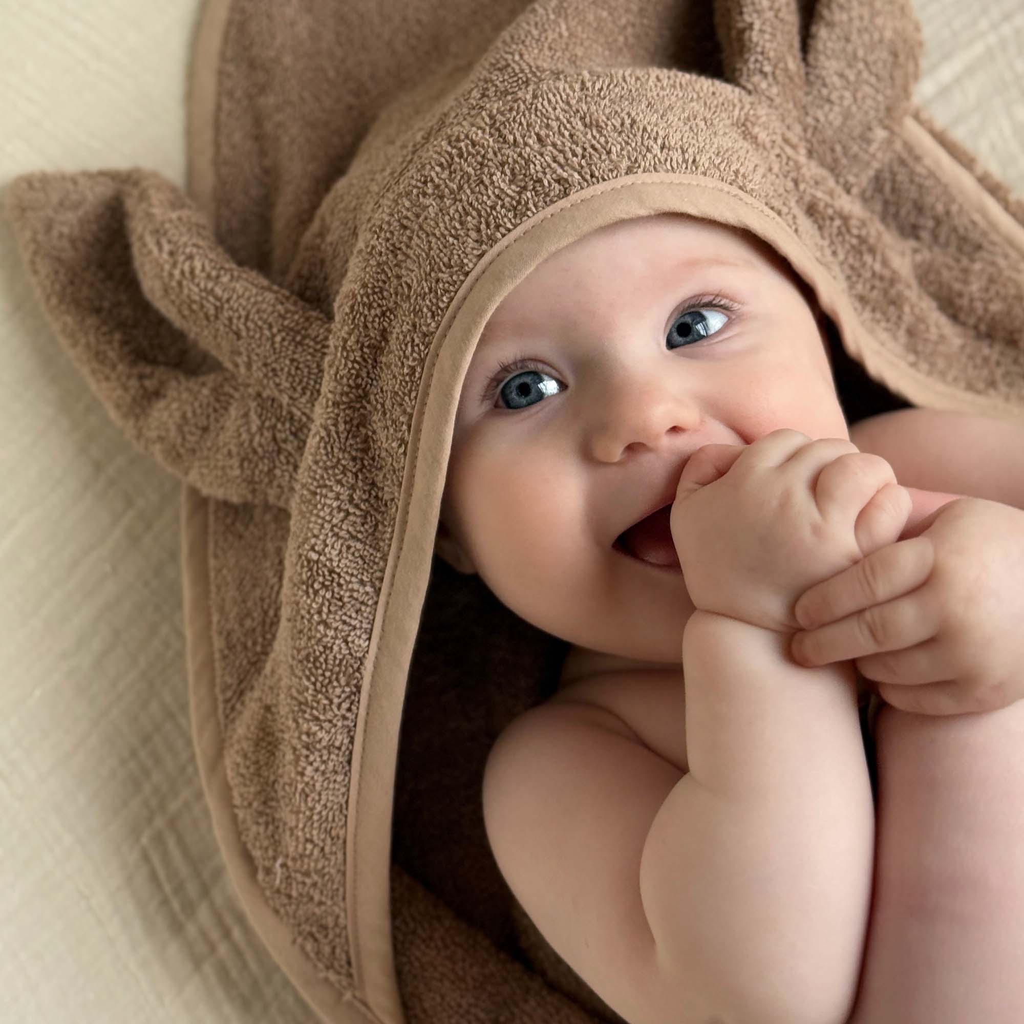 Summerville organic - Wholesale Hooded Towel - Kids & Baby - Organic Hooded Baby Towel Rabbit Warm Taupe1