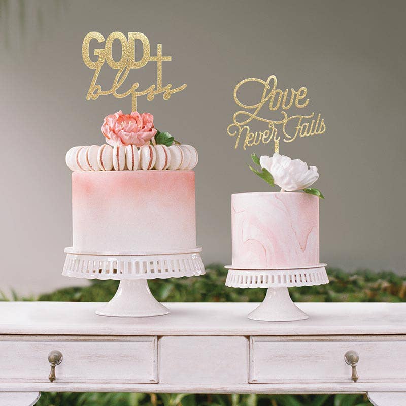 Faithworks by Creative Brands - Wholesale Cake/Cupcake Topper - Cake Topper - Love Never Fails1