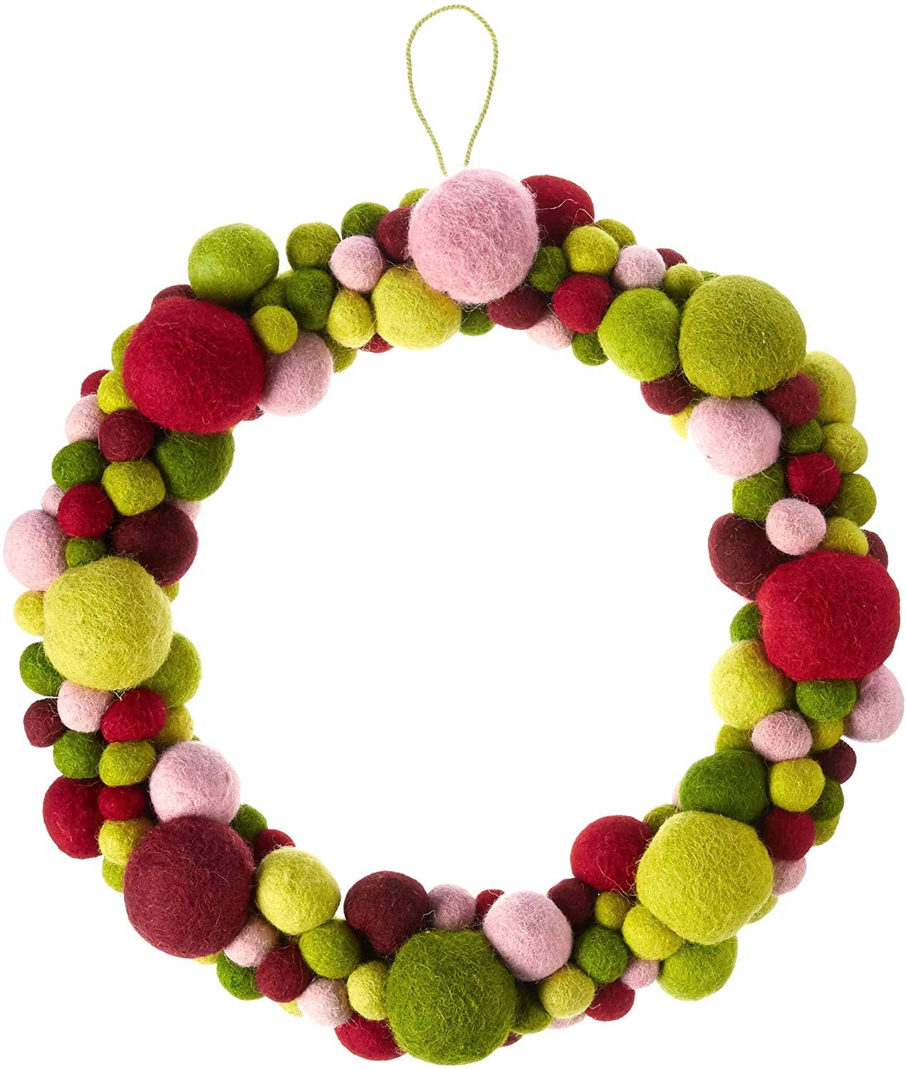Arcadia Home - Wholesale Wreath - Handmade Felted Wool Christmas Wreath - Multicolor - 14"2