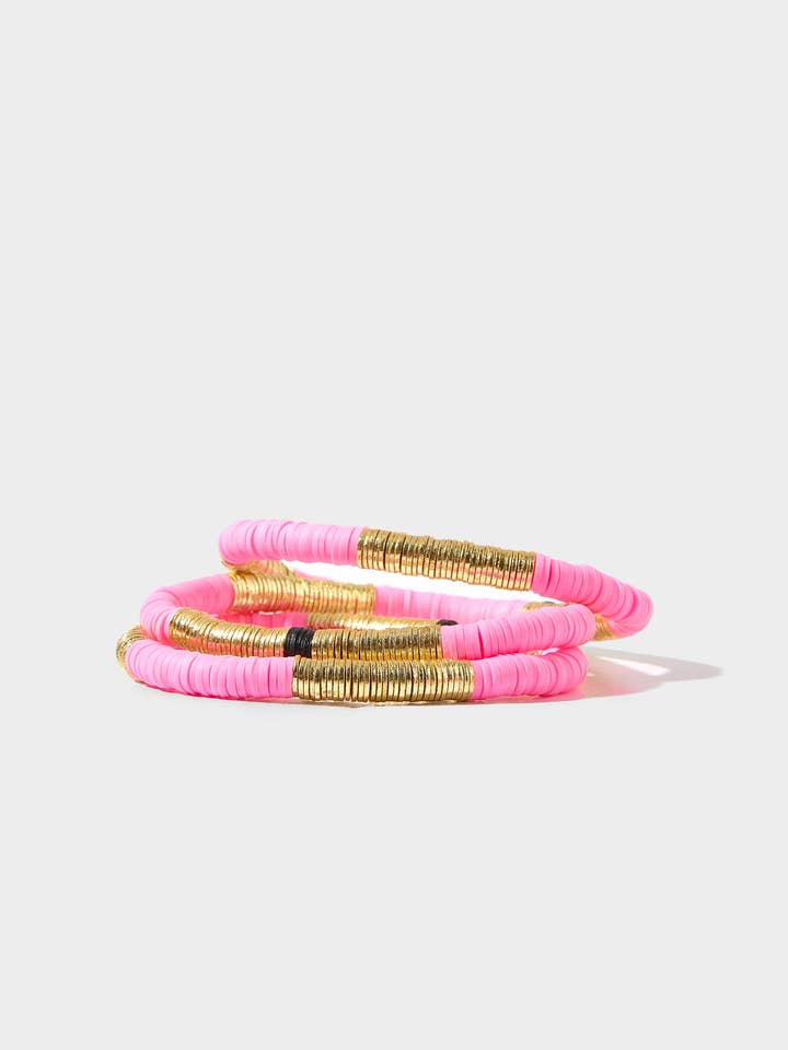 Daiquiri Pink Vinyl Bracelet 6mm for wholesale by Allie + Bess