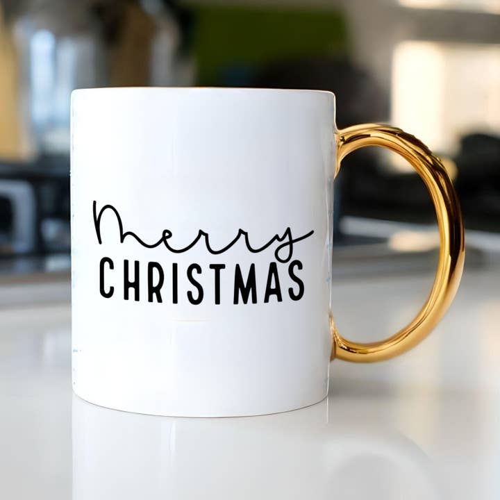 Jackson + Wyatt - Wholesale Coffee Mug - Gold Christmas Mug - Simple Merry Christmas - Minimalist1