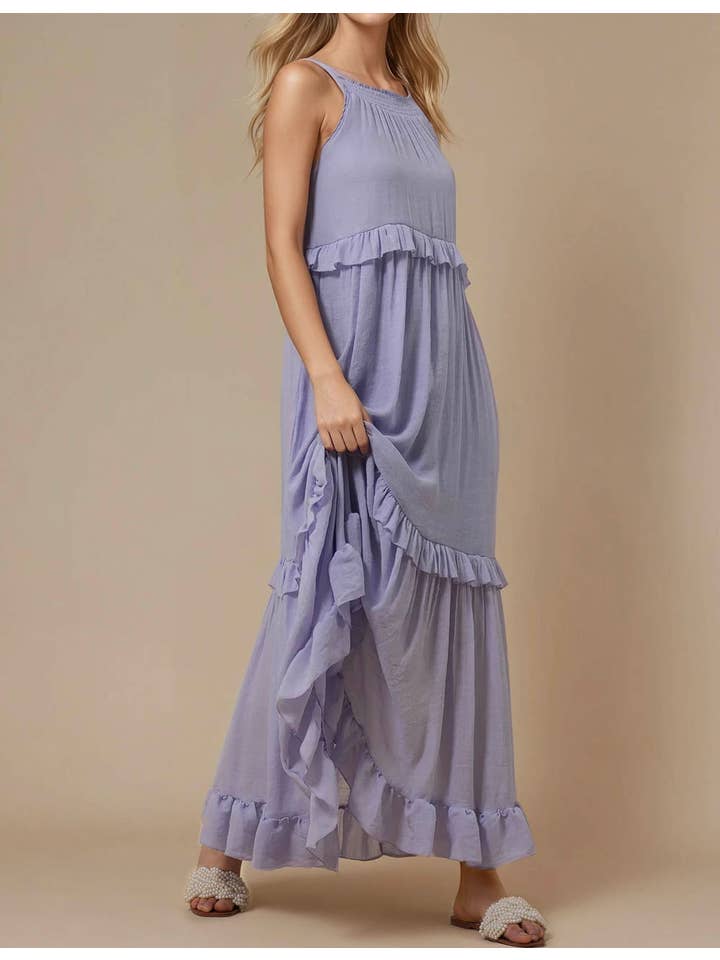 Sweetkama - Wholesale Jurk - Dames - Bohemia dagelijkse maxi-jurk met ronde hals voor dames SKD2311925