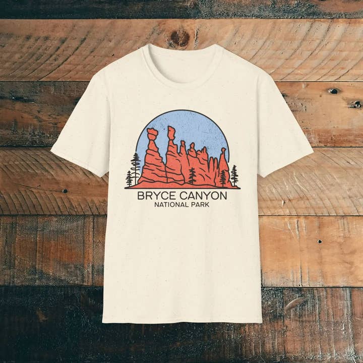 Park Service Apparel - Wholesale Screen Printed T-Shirt - Unisex - Bryce Canyon National Park Unisex Fit T-Shirt Utah Hoodoos Art
