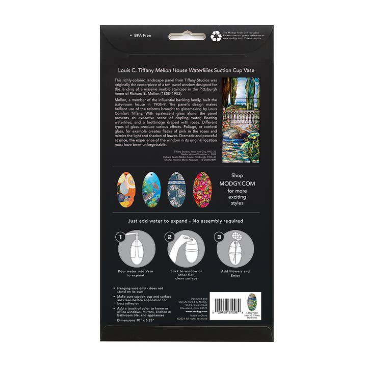 Modgy – wholesale Vase – Louis C. Tiffany Mellon House Waterlilies Suction Cup Vase