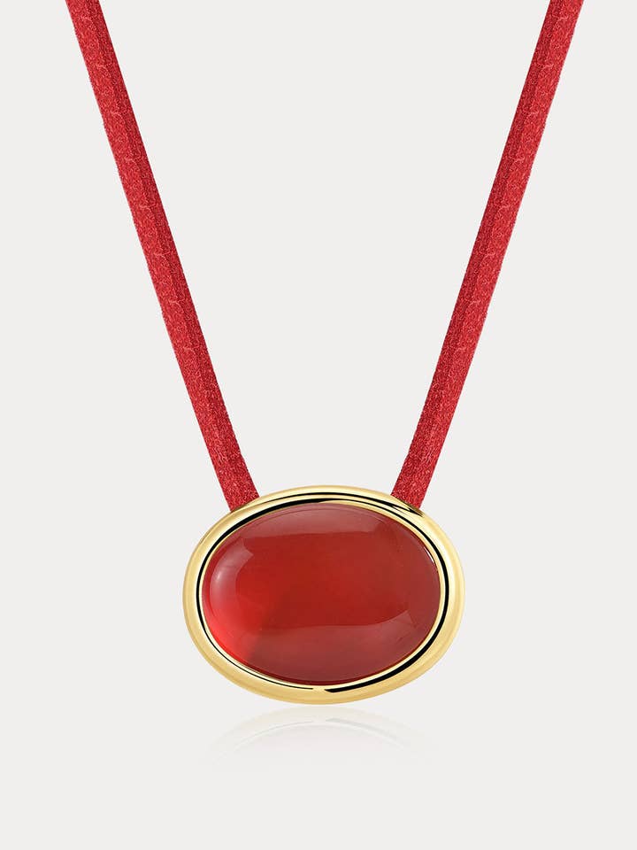 Solnedgangssten Snorkæde - Rød for engroshandel hos Luv AJ