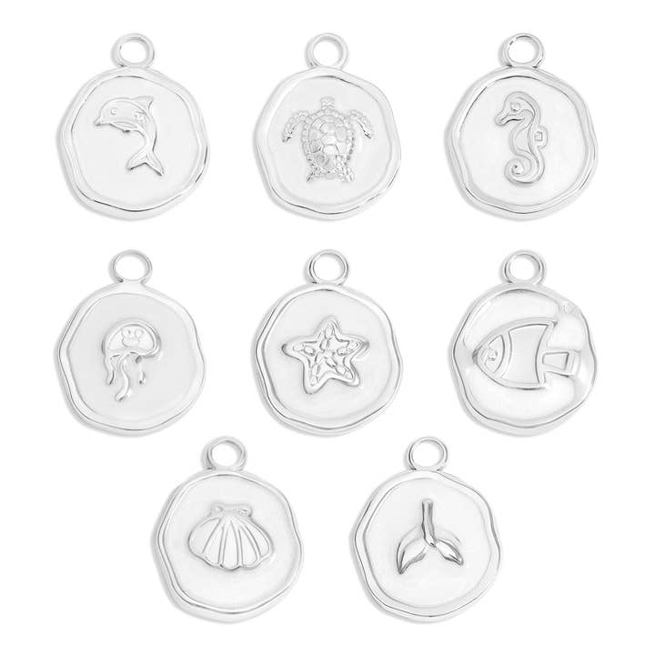 WJW - Wholesale Individual Charm/Pendant - 18K Gold PVD Sea Life Epoxy Charm Set (24pc)1