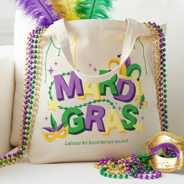 Sac fourre-tout en toile étincelante de Mardi Gras pour la vente par GiftsbyPR