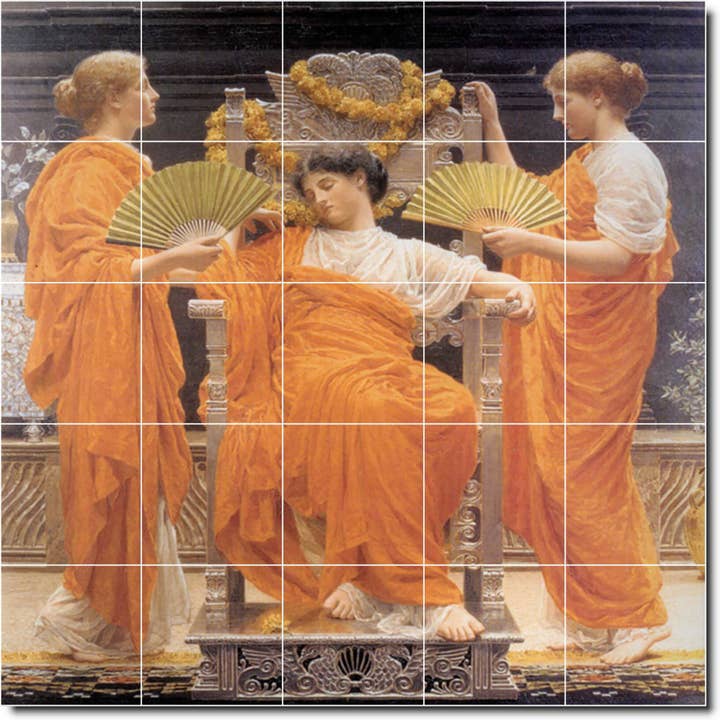 Women's Midsummer By Albert Moore Ceramic Wall Tile Mural for wholesale by Picture-Tiles.com