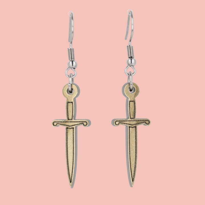 Gold Dagger Earrings for wholesale by Sour Cherry