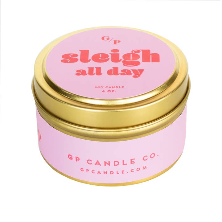 GP Candle Co. - Wholesale Travel Candles - Sleigh All Day Just Because 4 oz. Candle Tin1