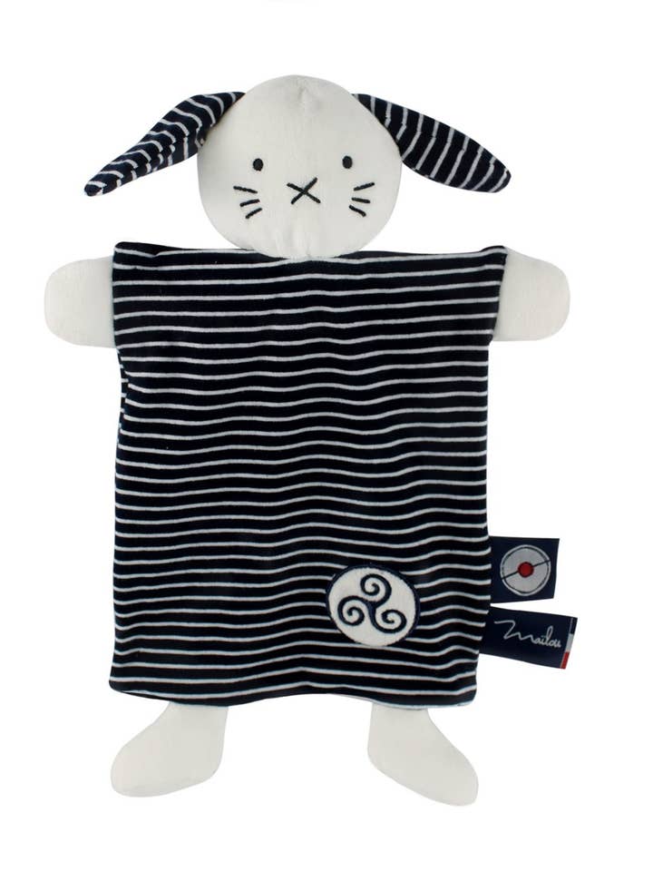 MAÏLOU TRADITION - Wholesale Security/Cuddle Blanket - Baby - Rectangular Dog Comforter - Triskel - Mer d'Iroise - 30 cm