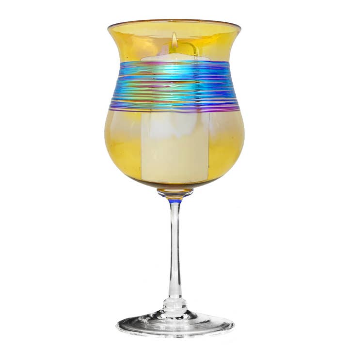 Romeo Glass - Venta al por mayor Copas de cóctel/licor - Arcoíris dorado hilado