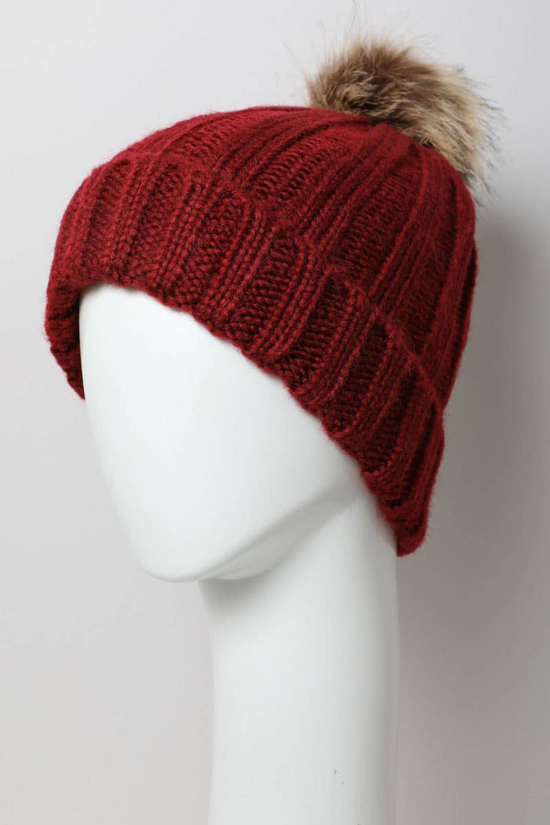 Leto Accessories - Wholesale Beanie - Women's - Winter-Ready Ribbed Faux Fur Beanie 🧶 – Wholesale Supplier3
