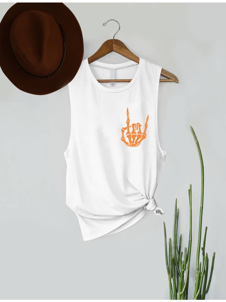 PINK NABI - Wholesale Tank Top - Women's - Halloween Skull hand2