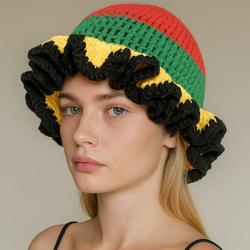 Sensibling Corp. – wholesale Beanie – Women's – Colorful Crochet Ruffle Hat4