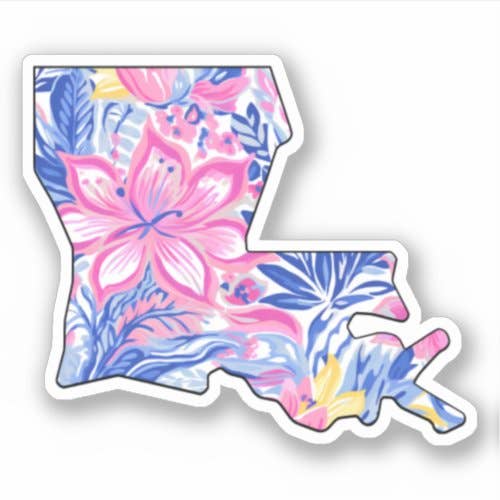 Louisiana State - Tropical Sticker - Bring Summer Vibes! for wholesale by Lake Bar Gifts