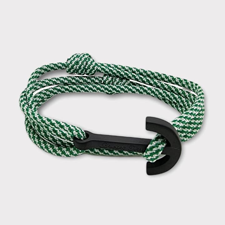 Bracciale ancora bianco verde grande YACHT CLUB (YCB08) per la vendita all'ingrosso da parte di Break Time