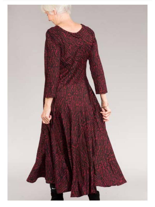 Paisley & Pomegranate - Wholesale Dress - Women's - Dewani Dress - Brushed Cotton - Noir and Maroon1