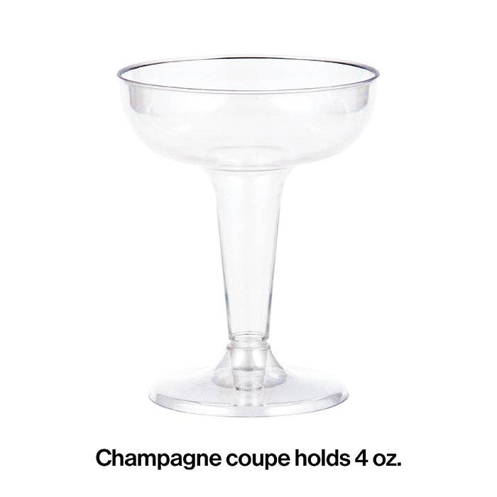 Bulk Party Decor - Wholesale Disposable Cup - Bulk Clear 4 oz Plastic Champagne Coupes (54 per Case)1