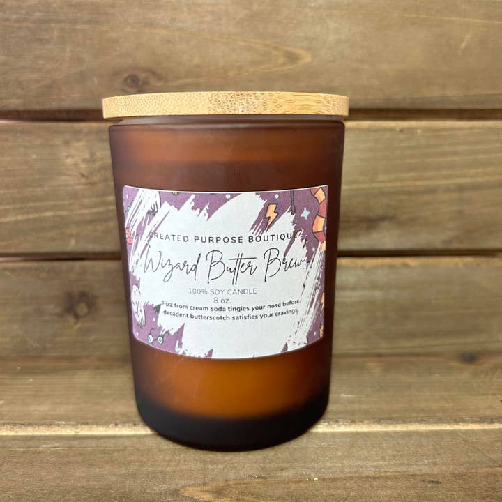Wizard Butter Brew - Soy Wax Candle - 8oz Tumbler for wholesale by Created Purpose Boutique