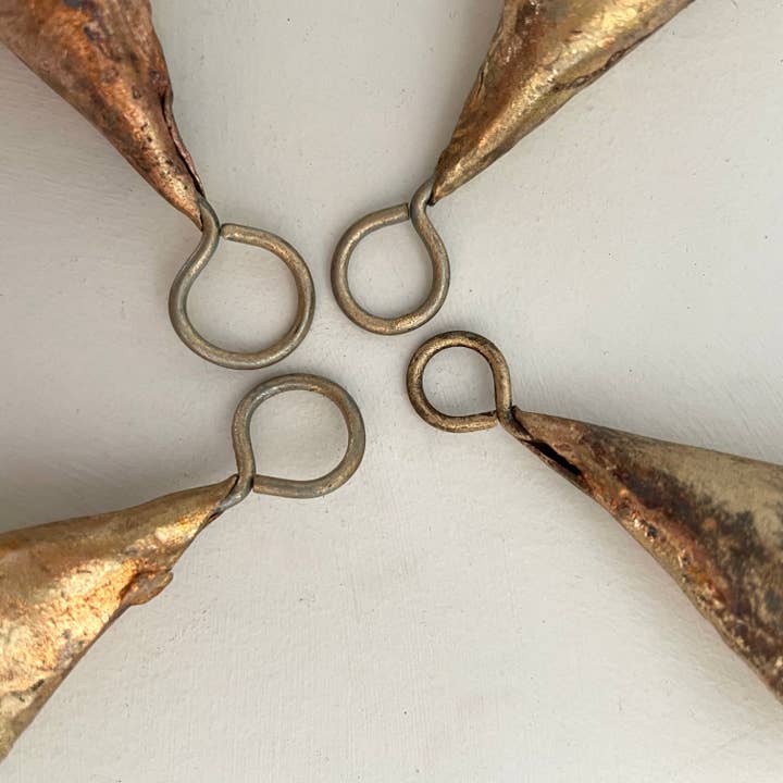 fort & field - Vente Cloches - Glissoir en métal en forme de cône rustique de 2 1/4 po avec finition en laiton étamé5