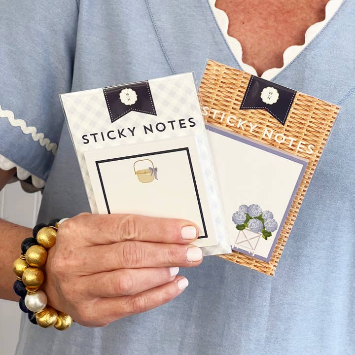 WH Hostess Social Stationery - Wholesale Plakbriefjes/Post-its - Op Voorraad Nantucket Mandje Enkele Plaknotitie