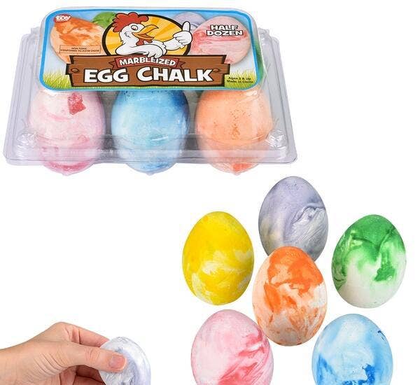 La Luna Bella - Toys - Wholesale Chalk - 2.5" MARBLEIZED EGG SIDEWALK CHALK LLB Stationary