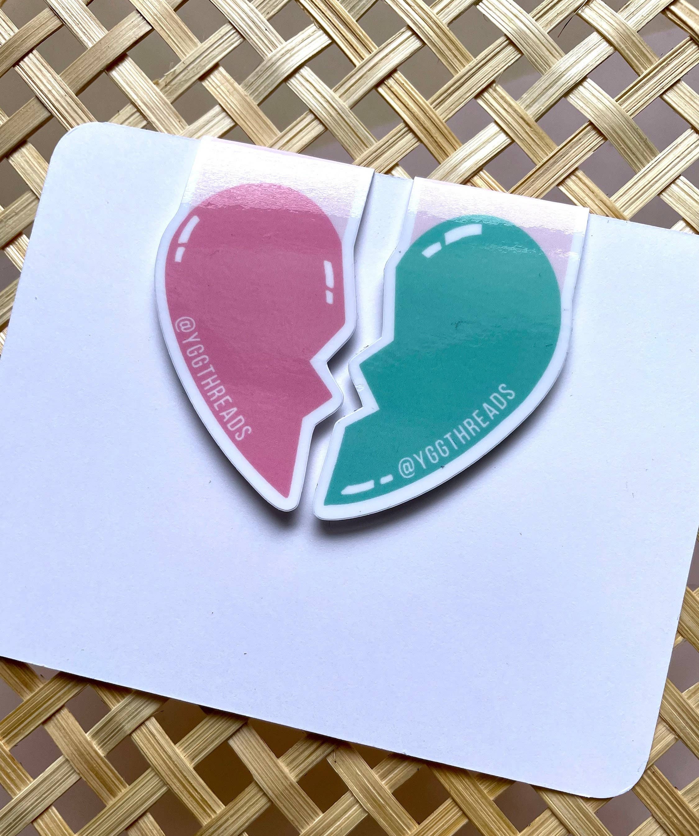 YGG Threads - Wholesale Bookmark - Book Bestie Friendship Heart Necklace Style BFF | Magnetic0