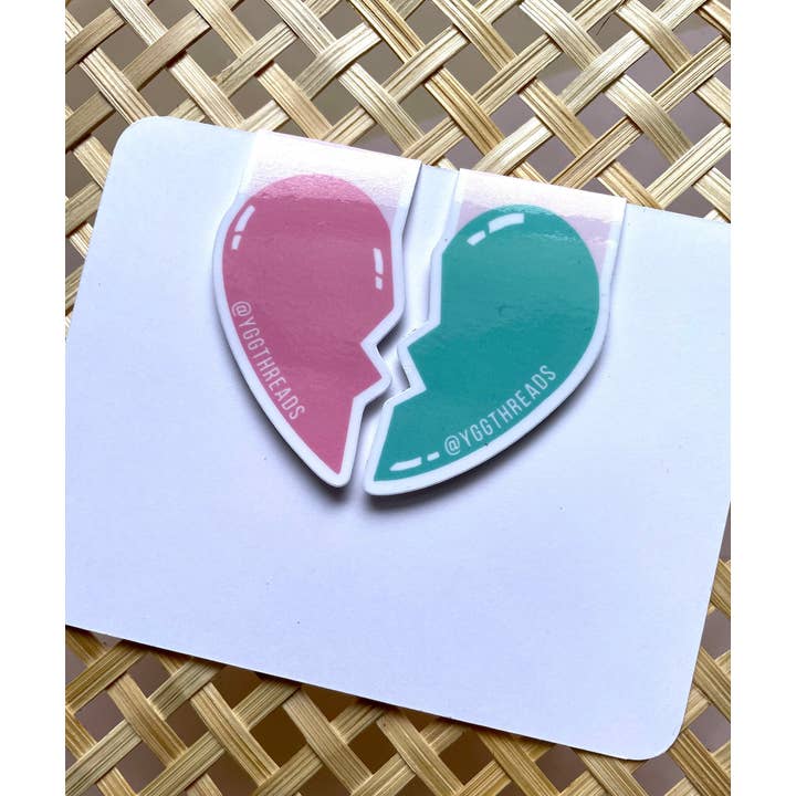 YGG Threads - Wholesale Bookmark - Book Bestie Friendship Heart Necklace Style BFF | Magnetic