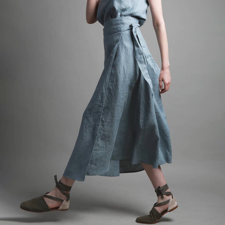 NOLA Maxi linnen wikkelrok voor wholesale door Knotium