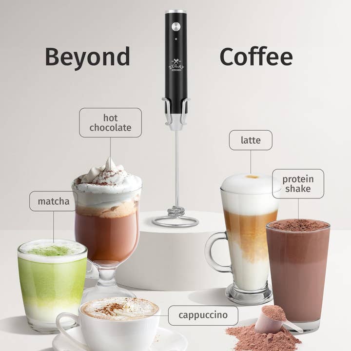 Zulay Kitchen - Wholesale Kitchen tool/gadget - Lux Rechargeable Milk Frother – 2-Speed Handheld, Waterproof4