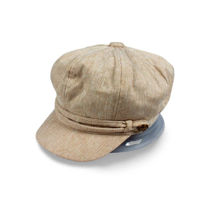 David And Young - Wholesale Newsboy/Schoolboy Hat - Women's - Linen Cabbie Hat with Self Band2