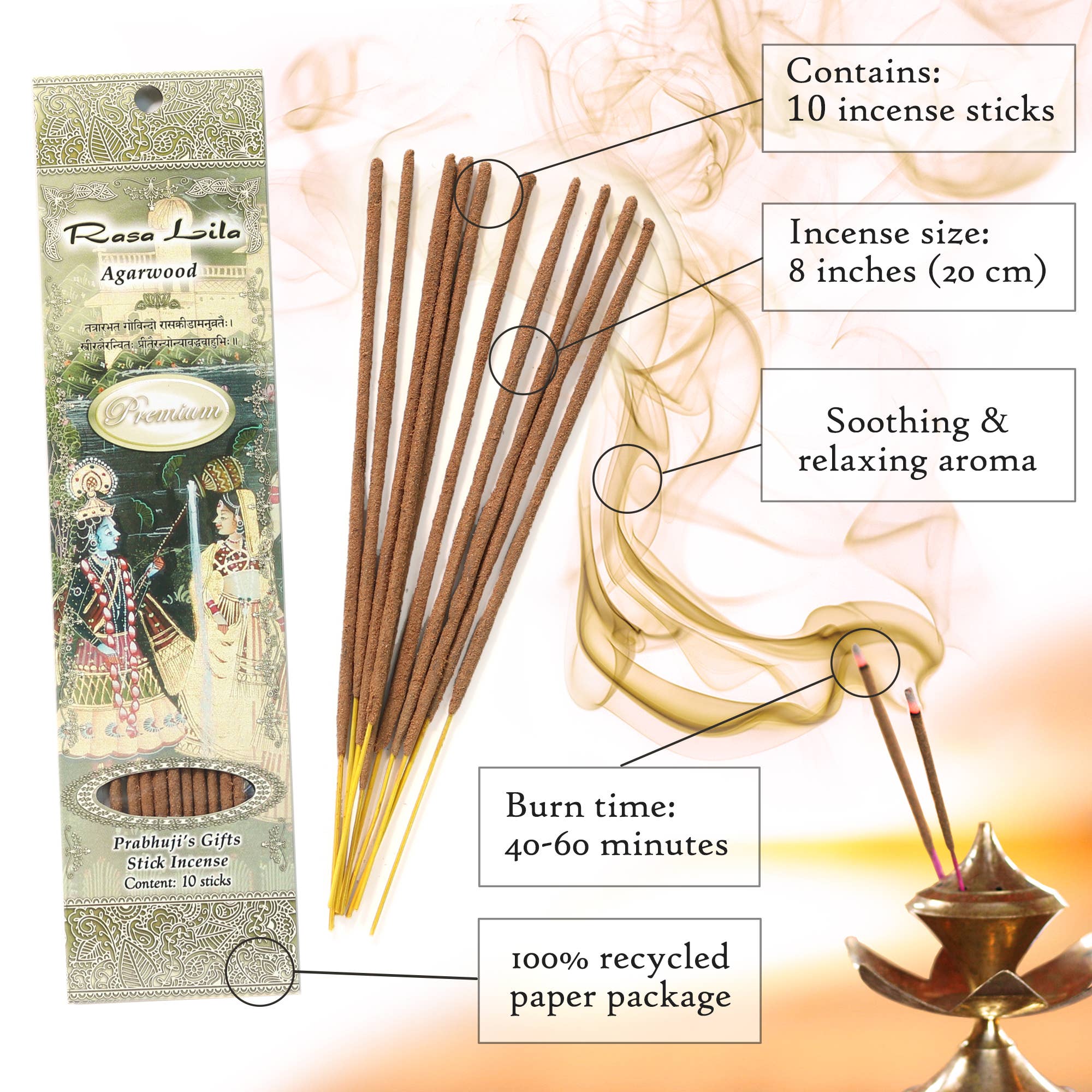 Prabhuji's Gifts - Wholesale Incense - Incense Sticks Rasa Lila - Premium Incense - Agarwood2