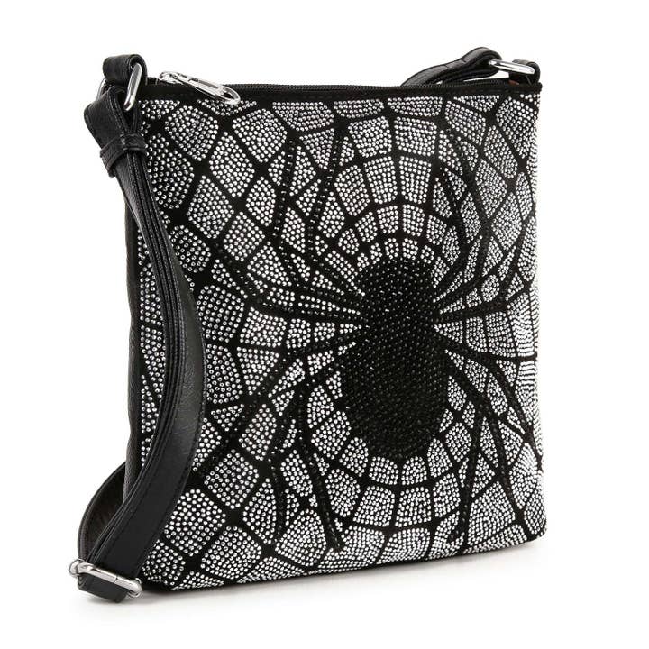Black Spectacular Spider Design Crossbody Sling for wholesale on Faire