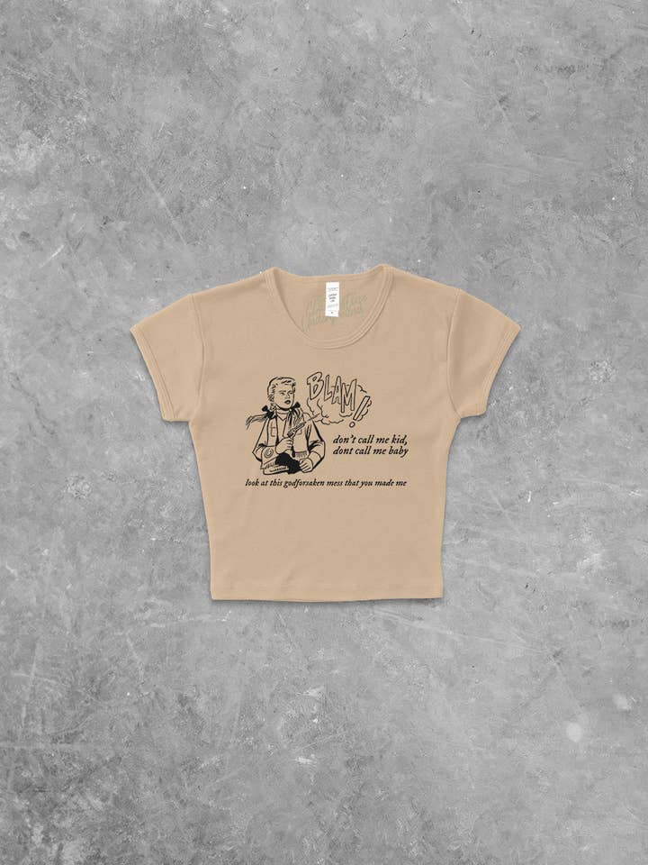 T-shirt côtelé Don't Call Me Baby, Cowgirl pour bébé pour la vente par The Clandestine Underground
